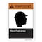 Signmission ANSI Warning Sign, Hard Hat Area, 10in X 7in Rigid Plastic, 7" H, 10" W, Landscape OS-WS-P-710-L-19951 - alternate 1